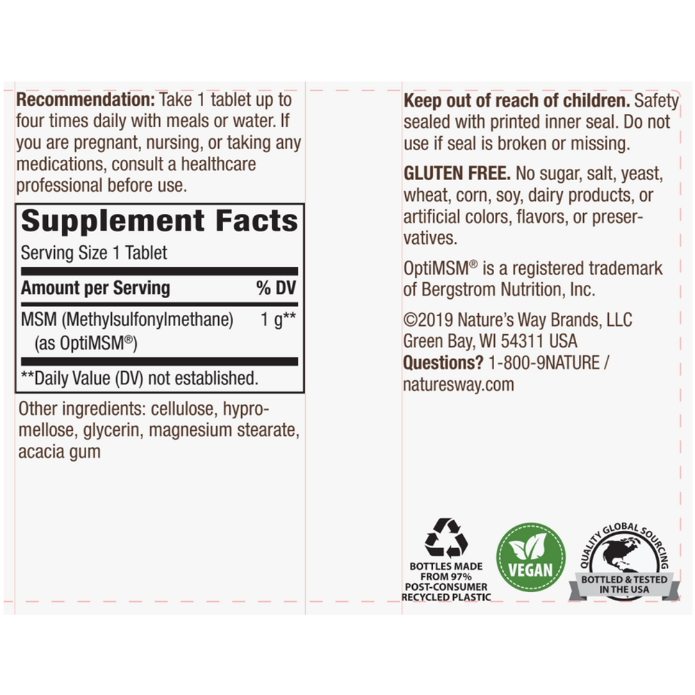 MSM 1000mg – Rhonniva